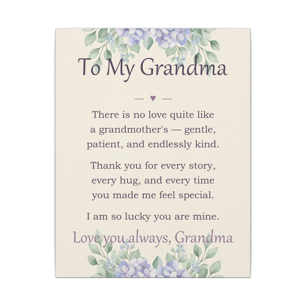 To My Grandma - Keepsake Canvas - Comfort & Cherish keepsake gift
