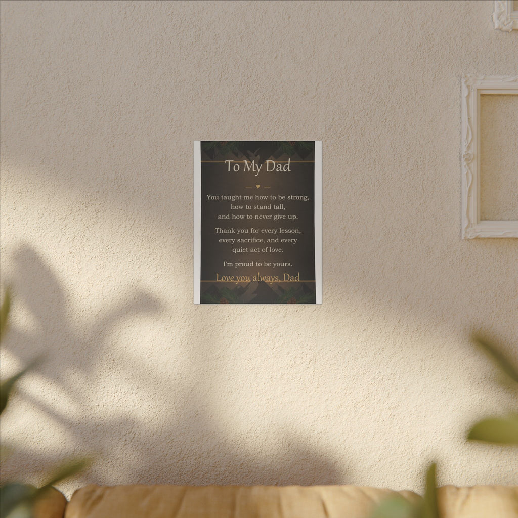 To My Dad - Keepsake Canvas - Comfort & Cherish keepsake gift