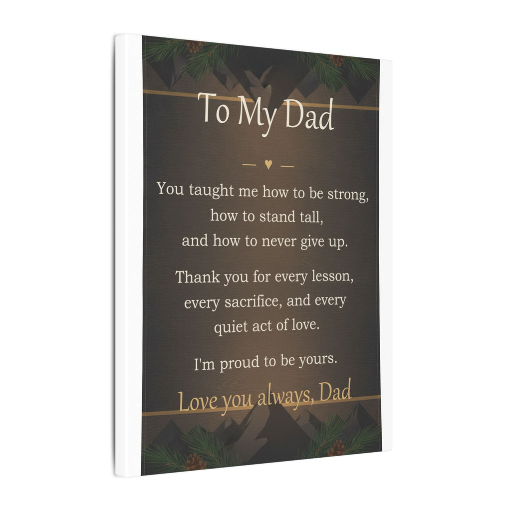 To My Dad - Keepsake Canvas - Comfort & Cherish keepsake gift