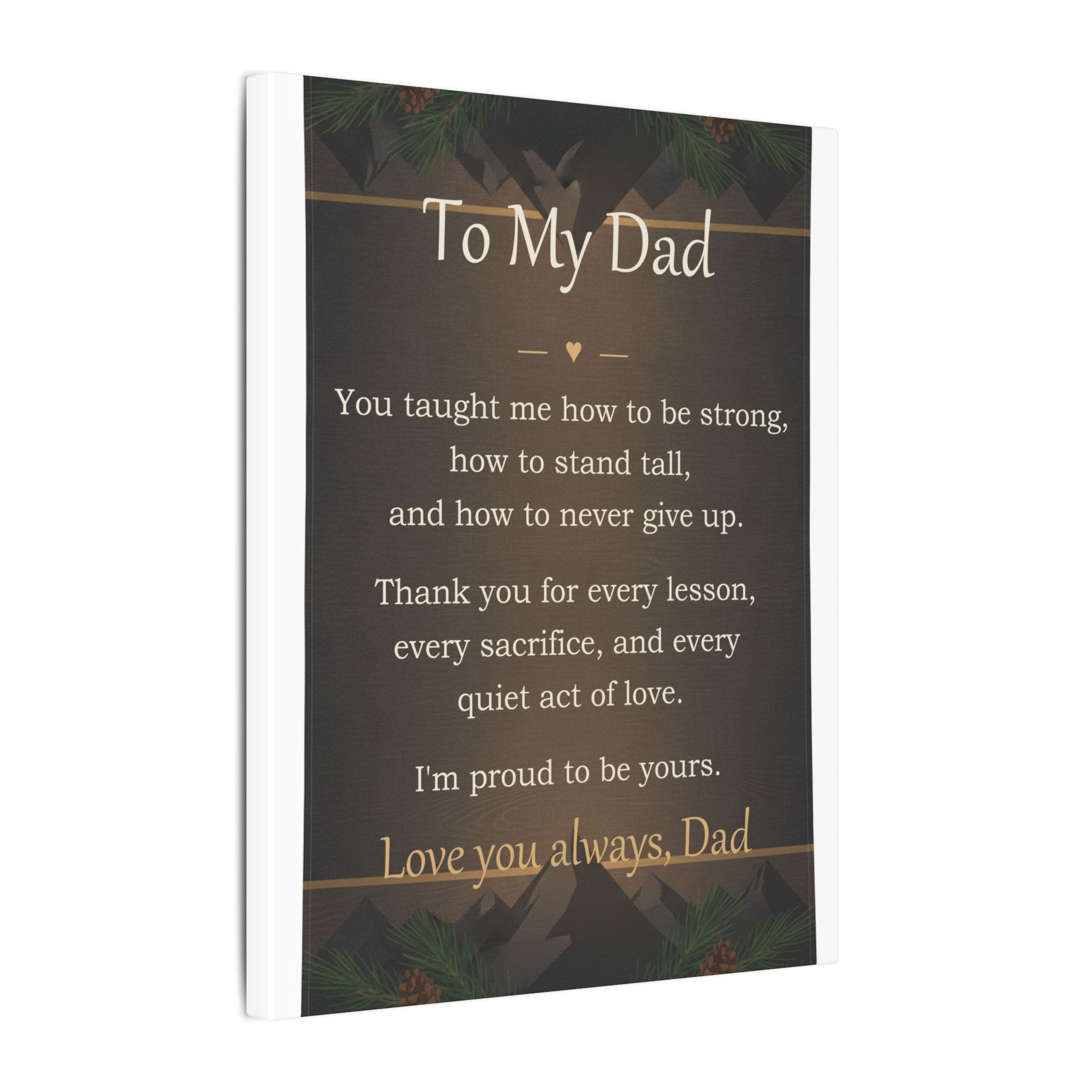 To My Dad - Keepsake Canvas - Comfort & Cherish keepsake gift