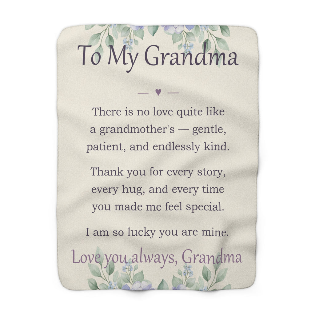 To My Grandma - Keepsake Sherpa Blanket - Comfort & Cherish keepsake gift