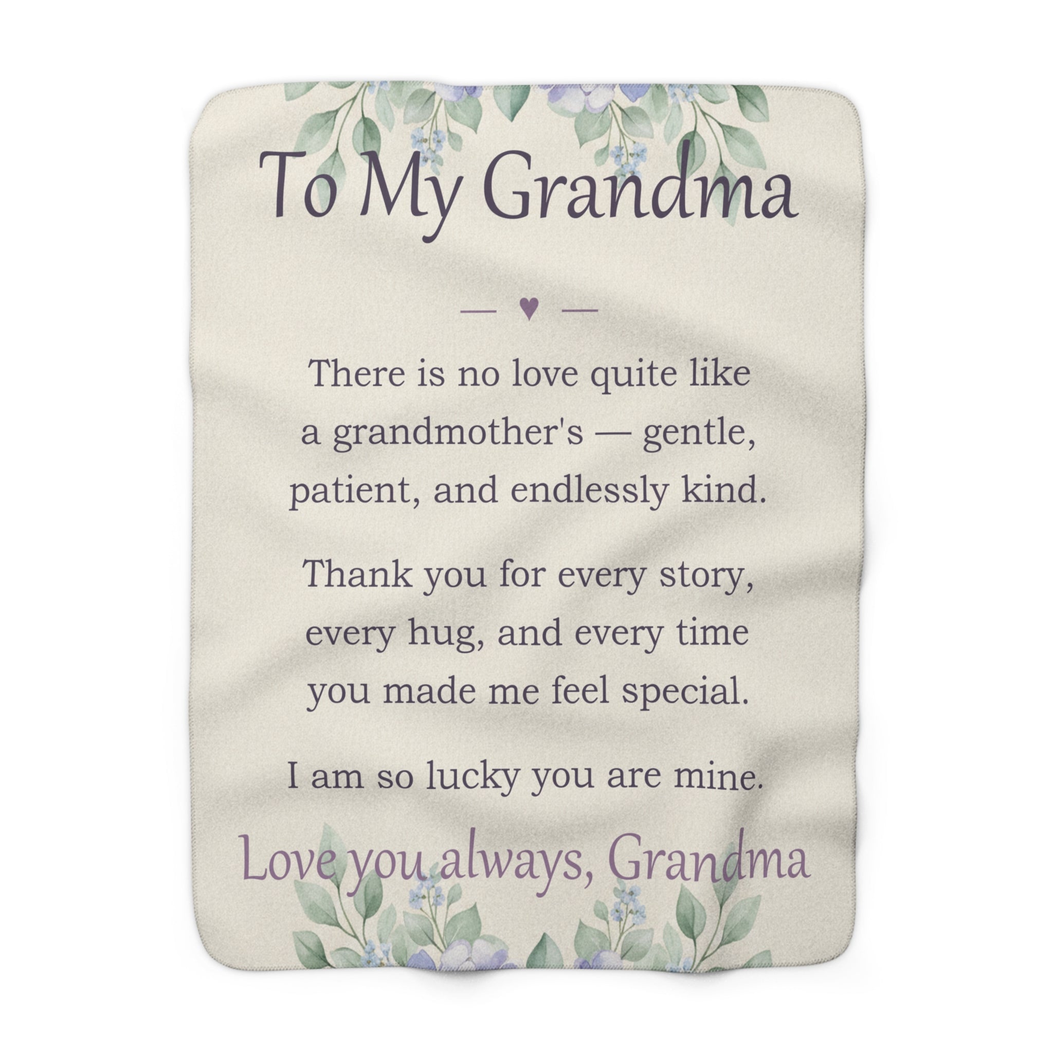 To My Grandma - Keepsake Sherpa Blanket - Comfort & Cherish keepsake gift
