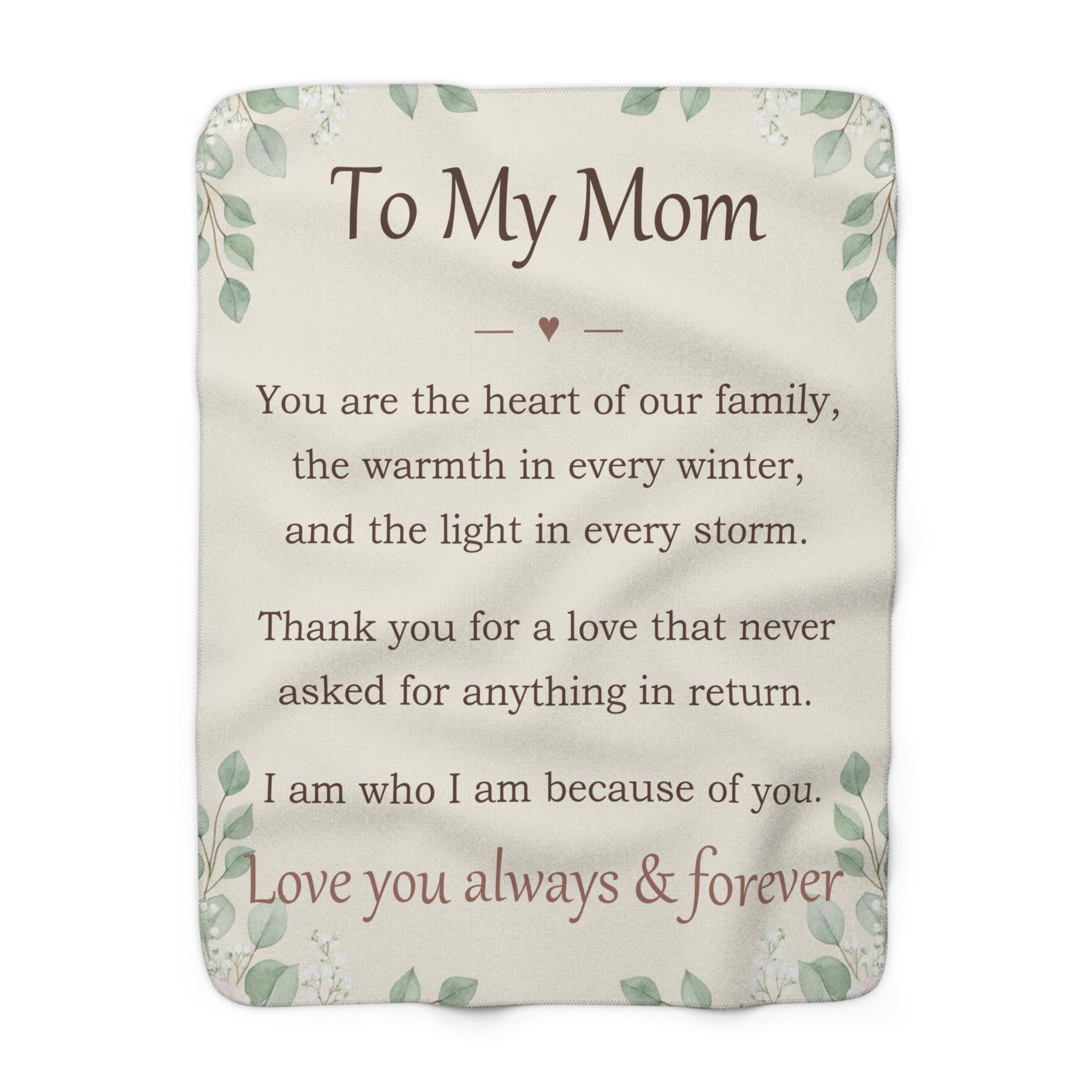 To My Mom - Keepsake Sherpa Blanket - Comfort & Cherish keepsake gift