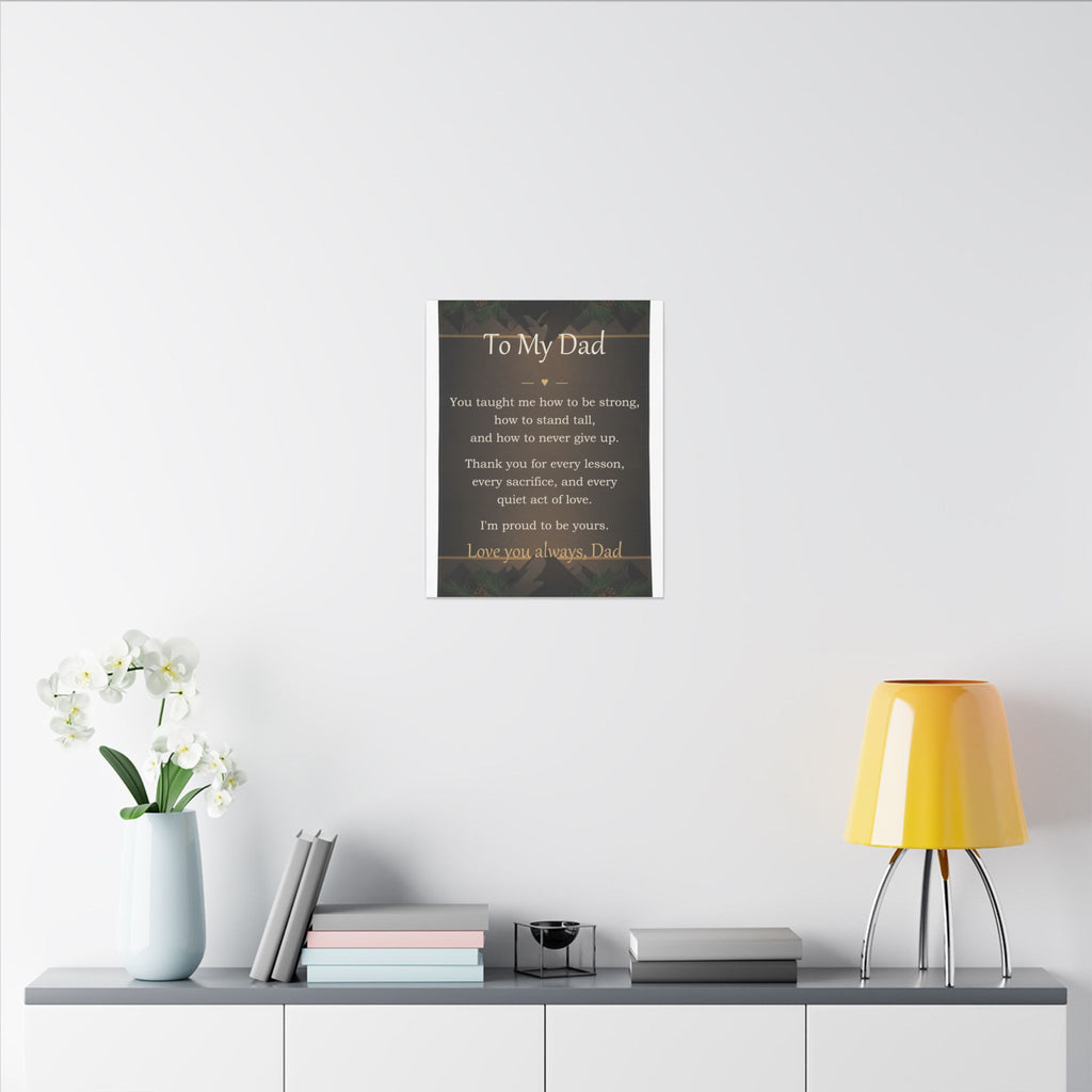 To My Dad - Keepsake Canvas - Comfort & Cherish keepsake gift