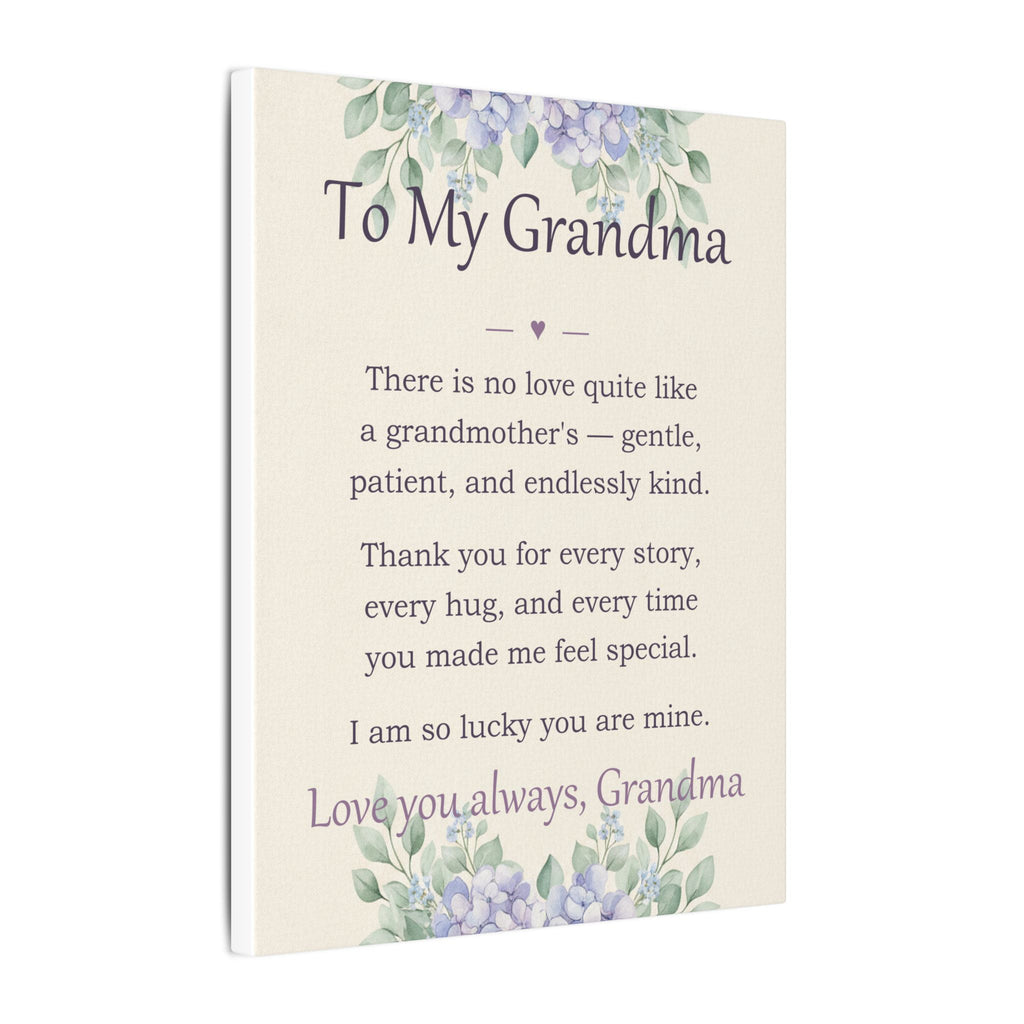 To My Grandma - Keepsake Canvas - Comfort & Cherish keepsake gift