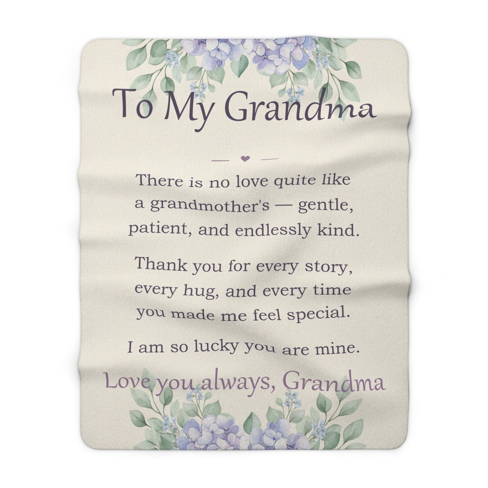 To My Grandma - Keepsake Sherpa Blanket - Comfort & Cherish keepsake gift
