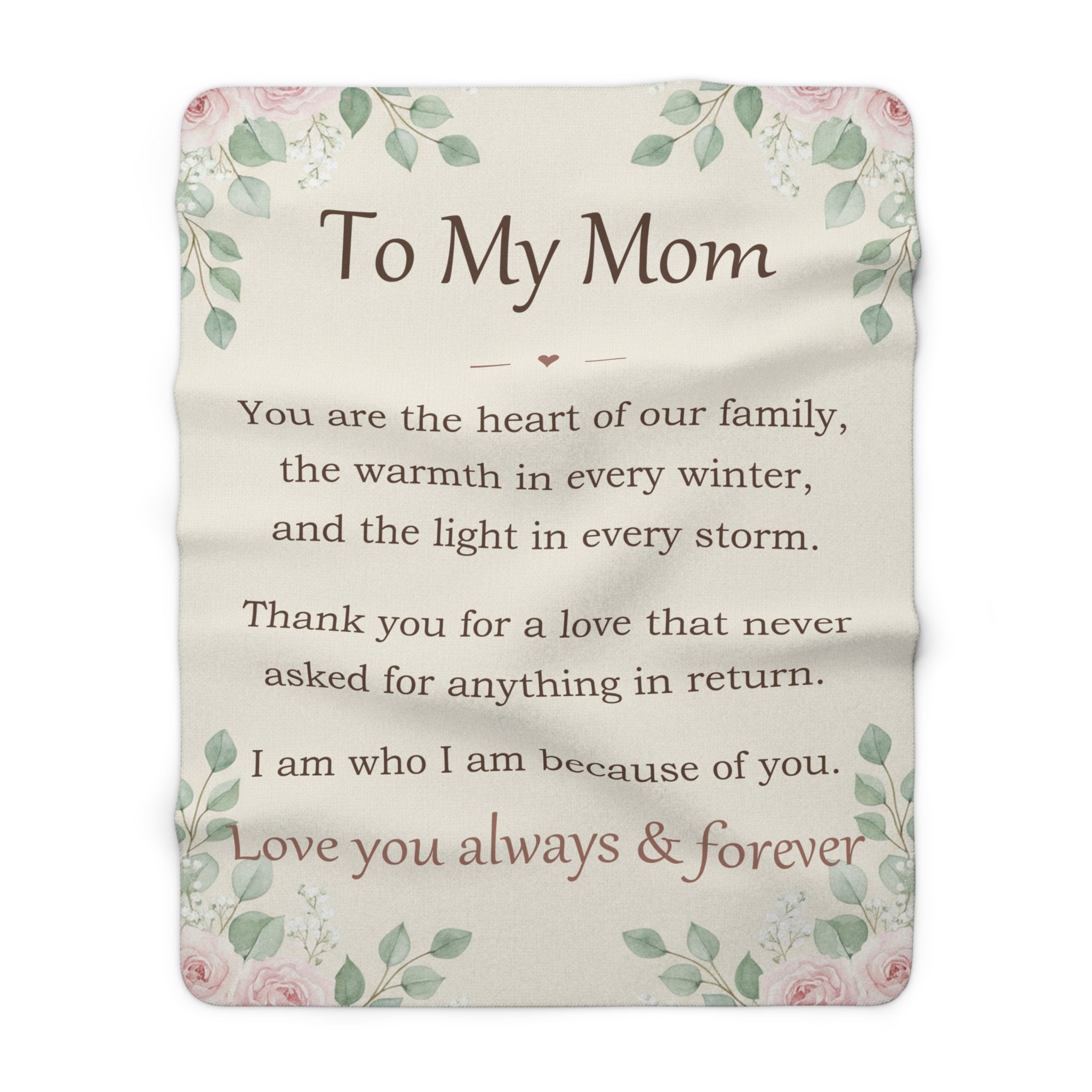 To My Mom - Keepsake Sherpa Blanket - Comfort & Cherish keepsake gift