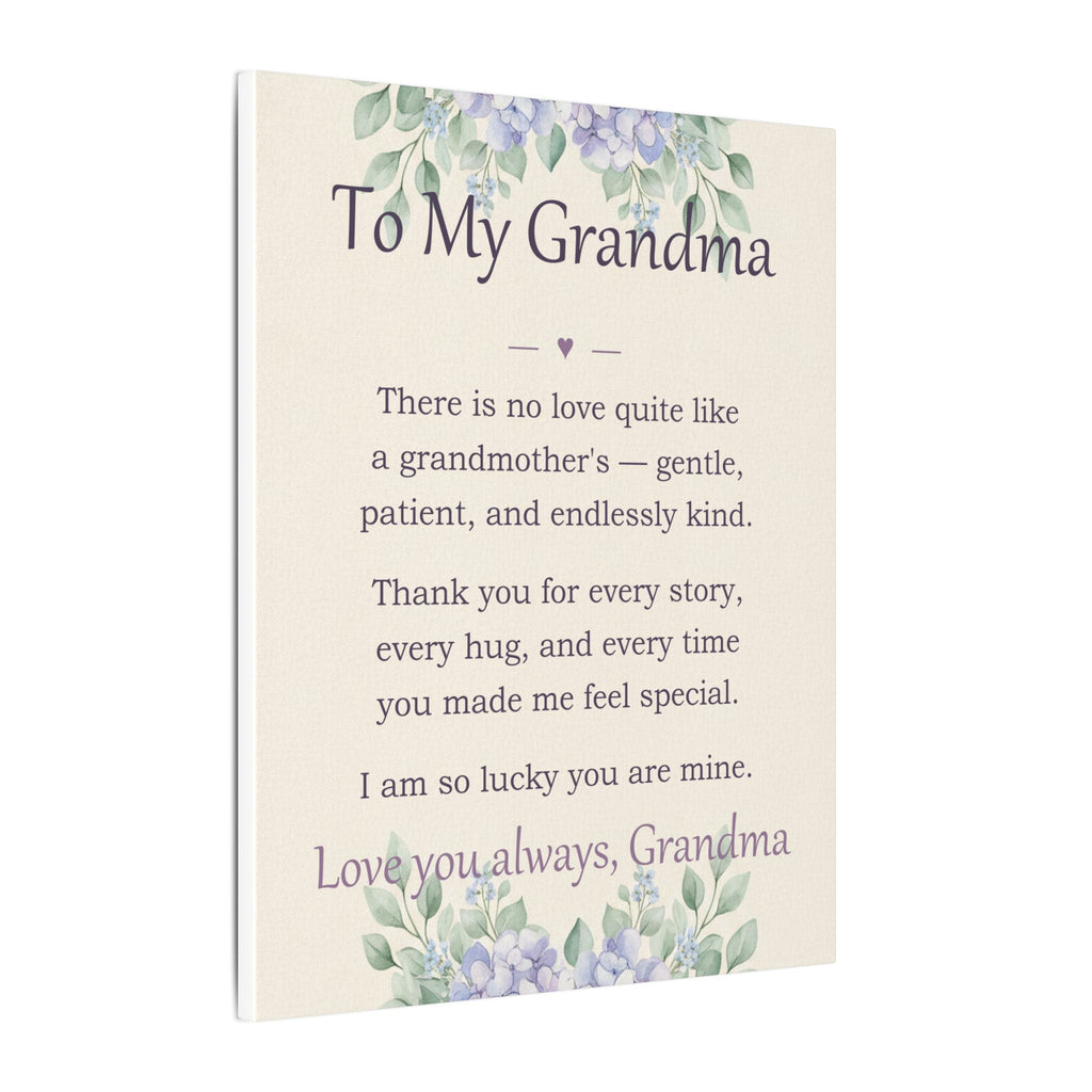 To My Grandma - Keepsake Canvas - Comfort & Cherish keepsake gift