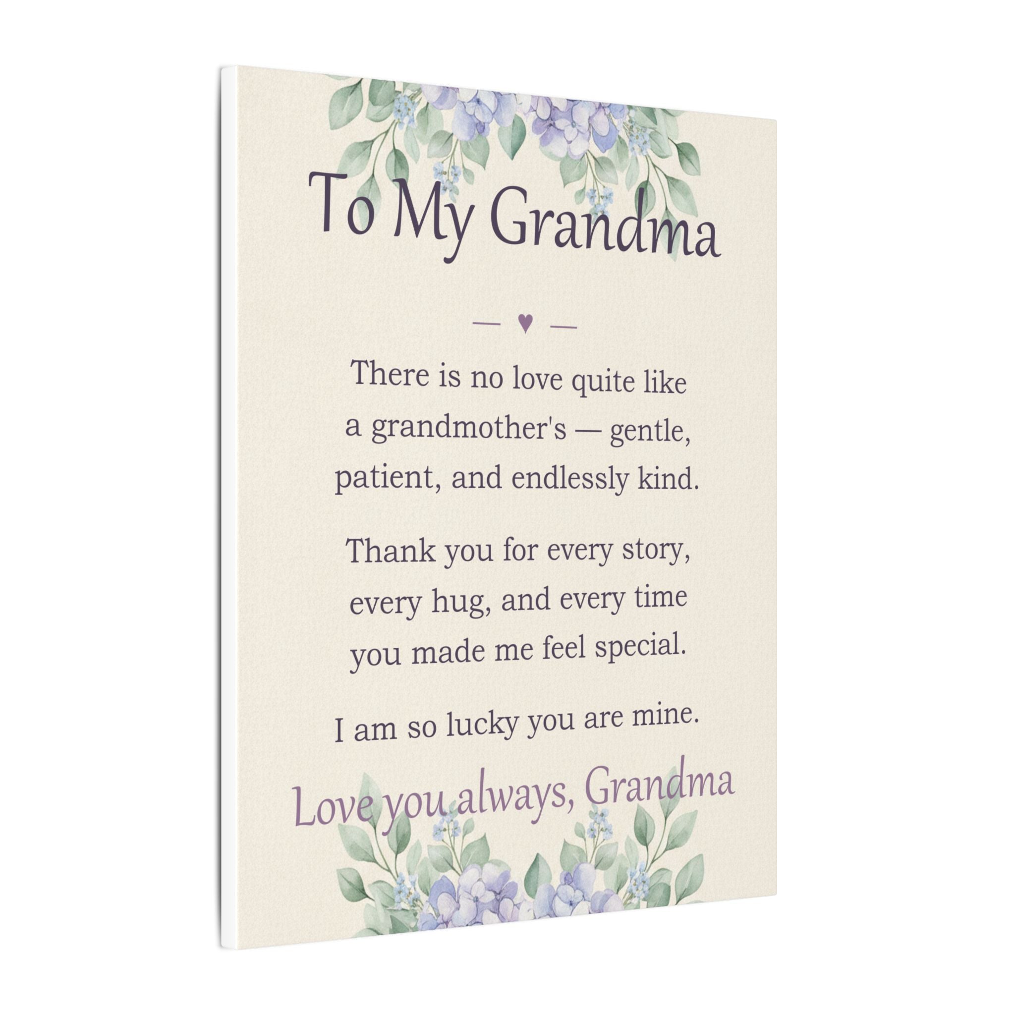 To My Grandma - Keepsake Canvas - Comfort & Cherish keepsake gift