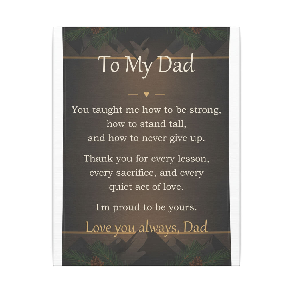 To My Dad - Keepsake Canvas - Comfort & Cherish keepsake gift