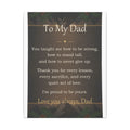 To My Dad - Keepsake Canvas - Comfort & Cherish keepsake gift