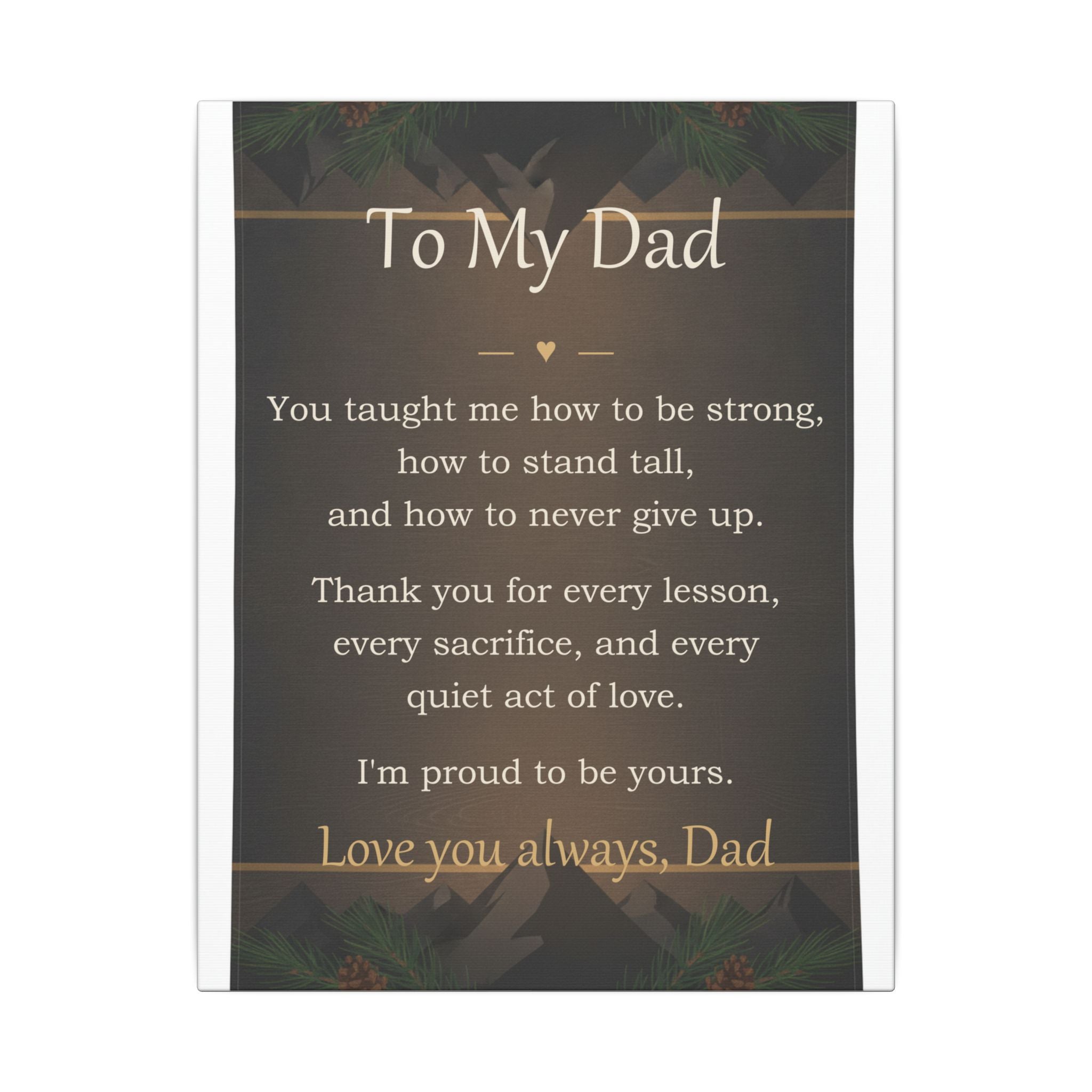 To My Dad - Keepsake Canvas - Comfort & Cherish keepsake gift