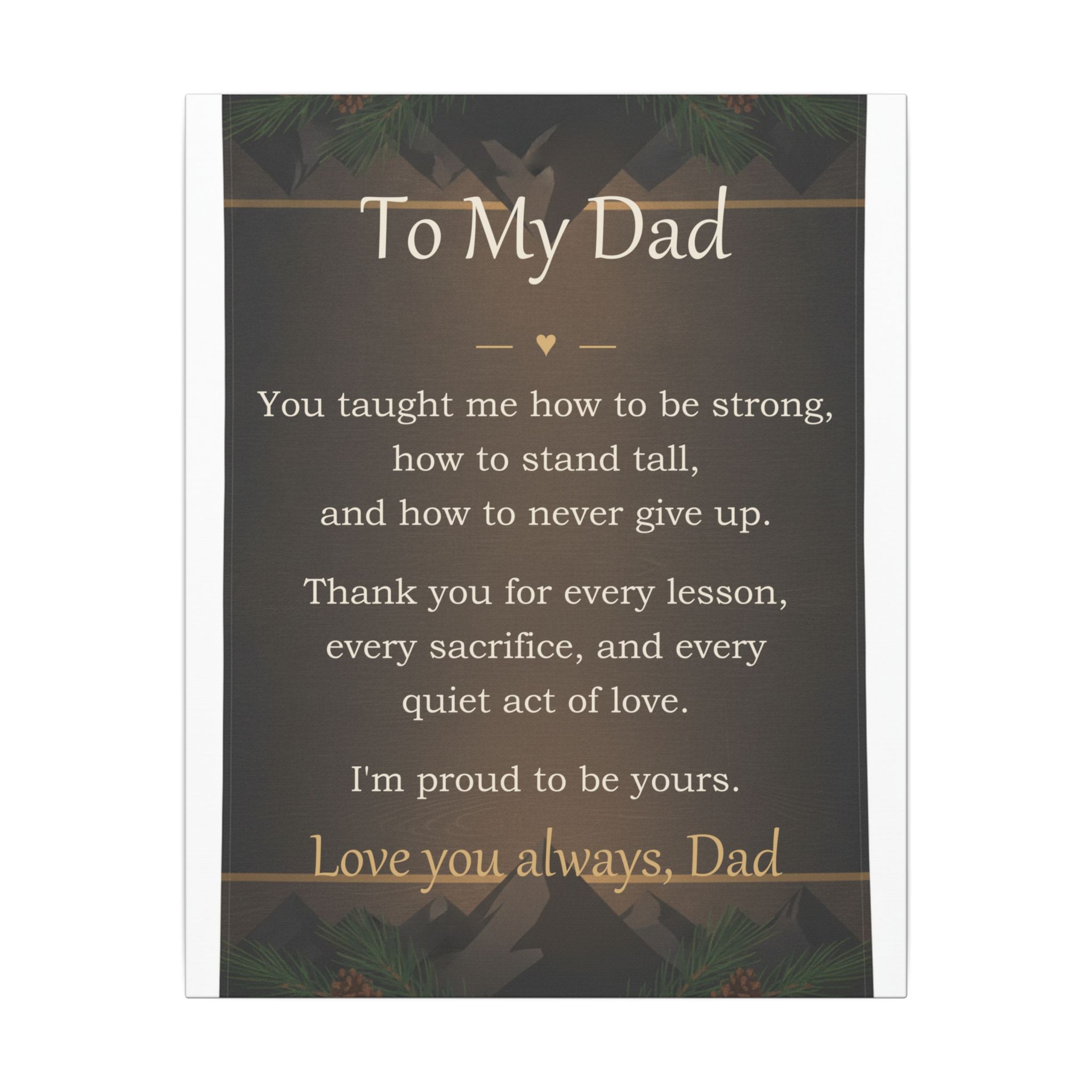 To My Dad - Keepsake Canvas - Comfort & Cherish keepsake gift