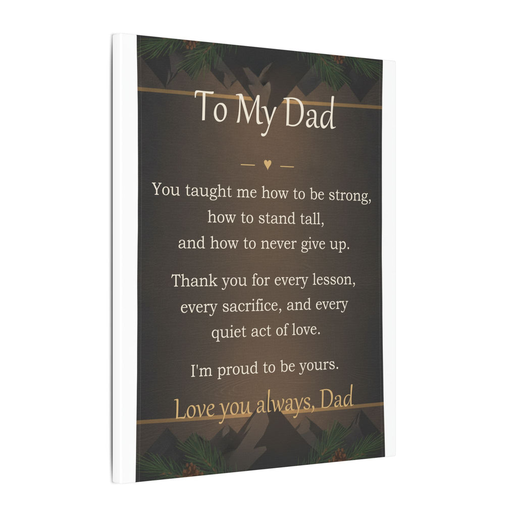 To My Dad - Keepsake Canvas - Comfort & Cherish keepsake gift