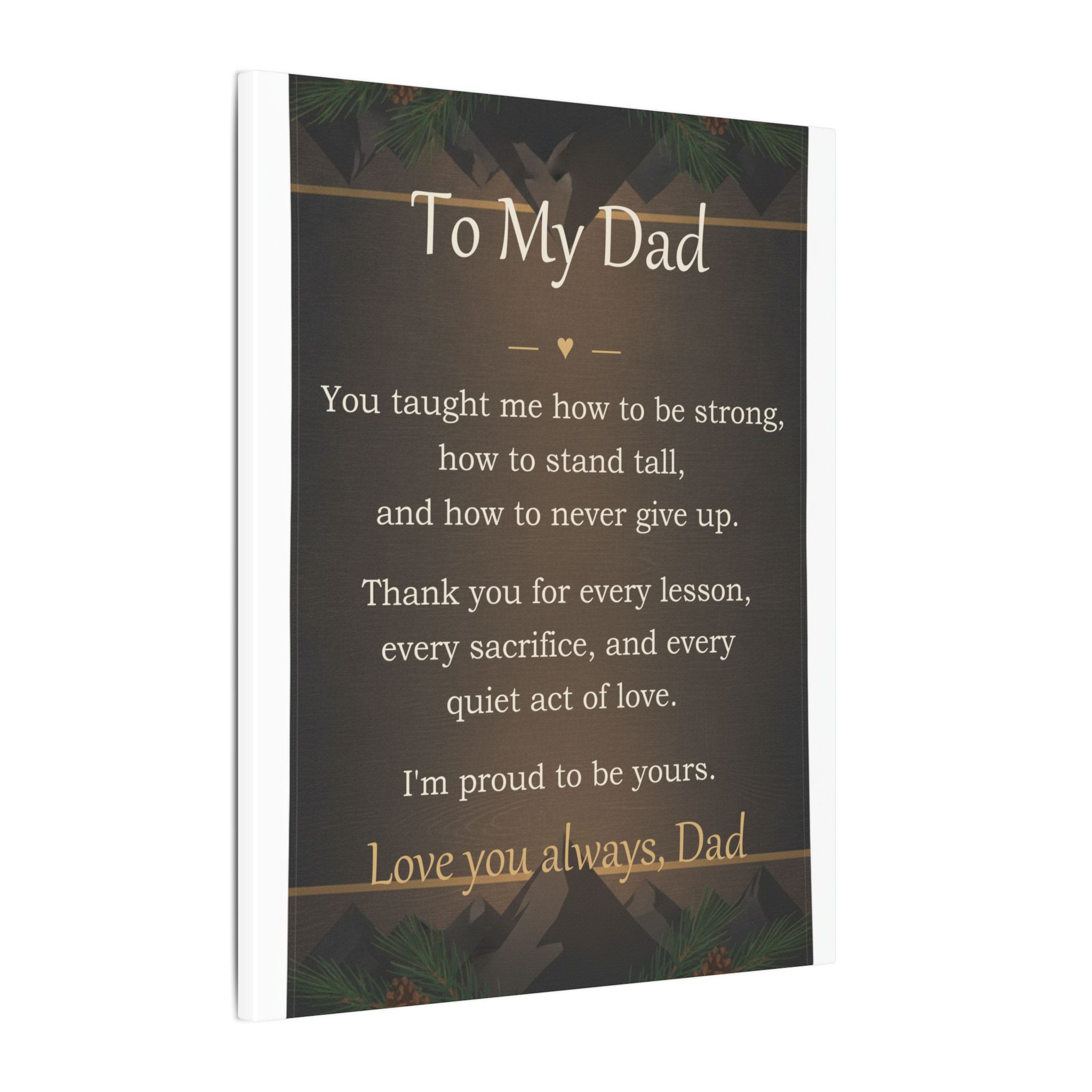 To My Dad - Keepsake Canvas - Comfort & Cherish keepsake gift