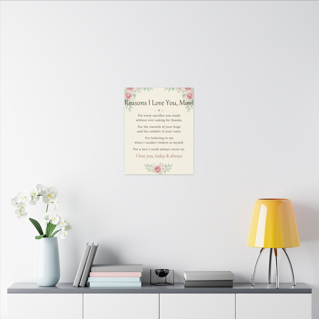 Reasons I Love You, Mom - Keepsake Canvas - Comfort & Cherish keepsake gift